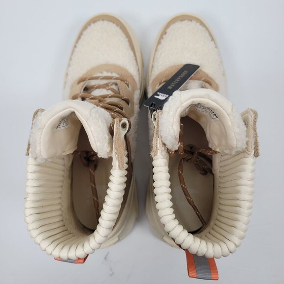 Sorel Brex Leather & Faux Shearling Women's Beige Cream Boots US Size 8 NWT - Picture 7 of 10